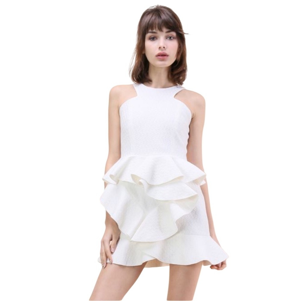 Chicwish Ruffle Halter‎ Statement Mini Dress Size S NWT Homecoming Coquette Chic